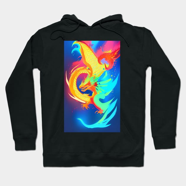 Colorful Hippie Popculture Beautiful Dragon Hoodie by ShopSunday